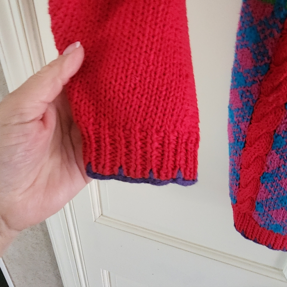 Marsh Landing Multicolor Patchwork Sweater.Pit To… - image 4